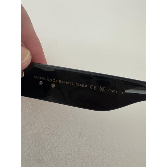 Marc Jacobs Cateye Sunglasses Womens Black Polarized 57mm Square Gray 145 - Picture 8 of 12